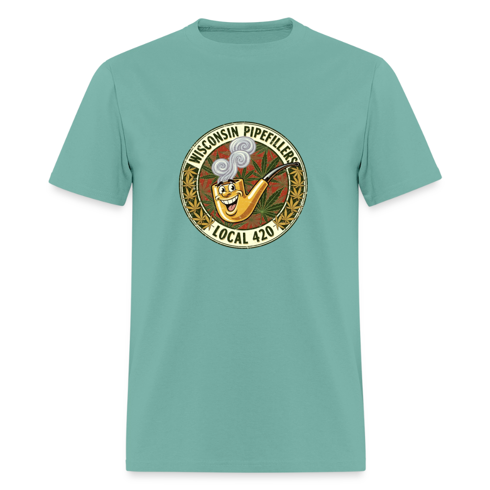 WISCONSIN PIPEFILLERS LOCL 420 Men's T-Shirt - aquatic