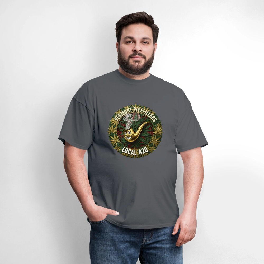 VERMONT PIPEFILLERS LOCAL 420  F/B DESIGN Men's T-Shirt - charcoal