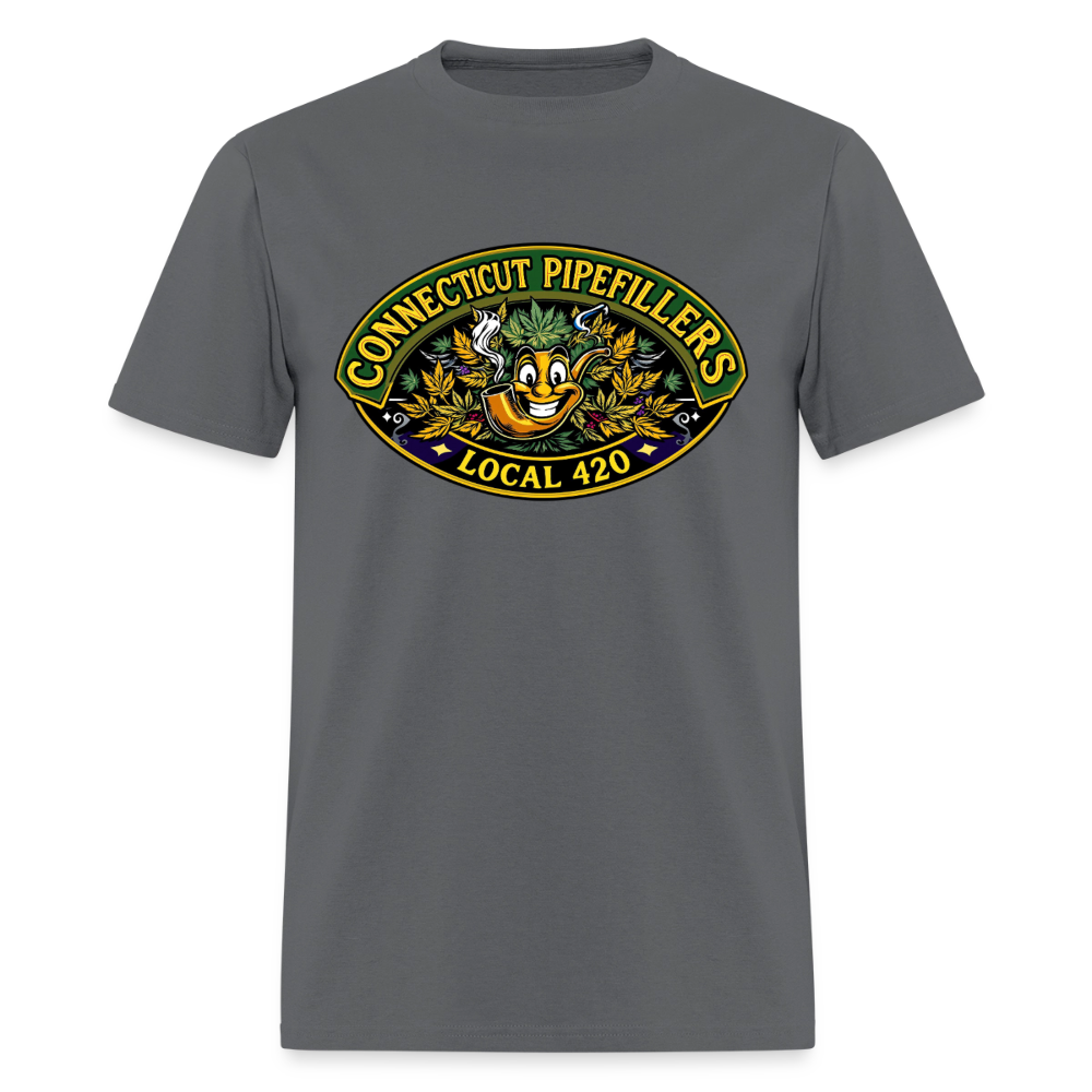 CONNECTICUT PIPEFILLERD LOCAL 420 F/B DESIGN Men's T-Shirt - charcoal