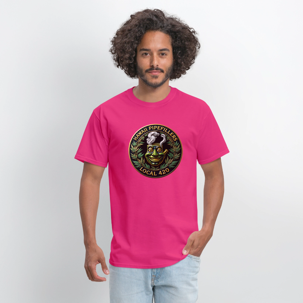 HAWAII PIPEFILLERS LOCAL 420 F/B DESIGN  Men's T-Shirt - fuchsia