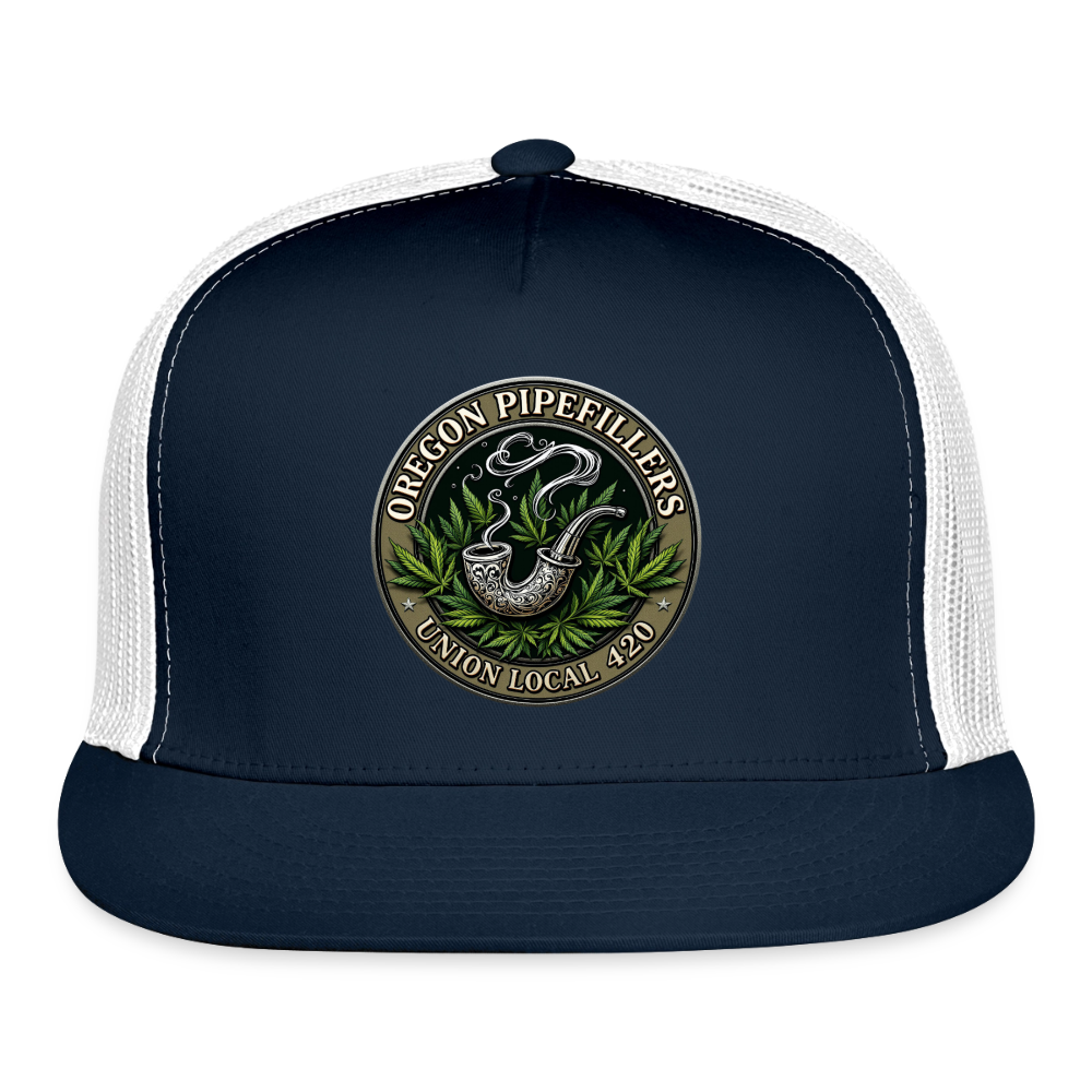 OREGON PIPEFILLERS UNION LOCAL 420 Trucker Hat - navy/white