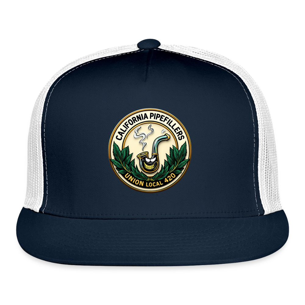 CALIFORNIA PIPEFILLERS UNION LOCAL 420 Trucker Hat - navy/white