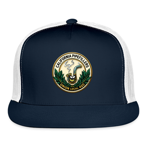 CALIFORNIA PIPEFILLERS UNION LOCAL 420 Trucker Hat - navy/white