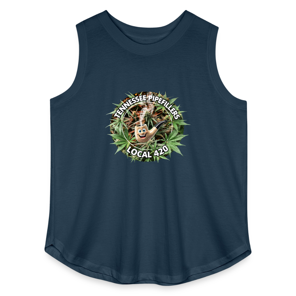 TENNESSEE PIPEFILLERS LOCAL 420 Women's Curvy Relaxed Tank Top - denim