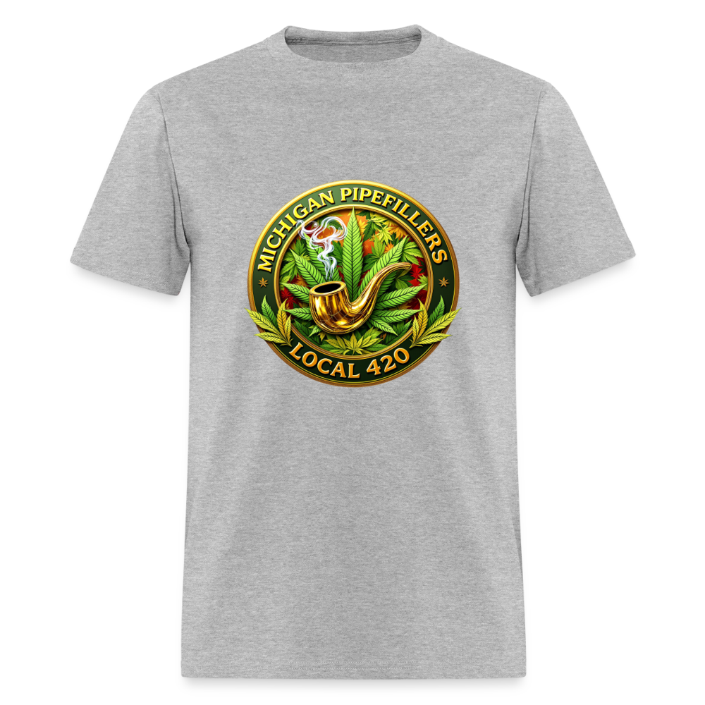 MICHIGAN PIPEFILLERS LOCAL 420 F/B DESIGN Men's T-Shirt - heather gray