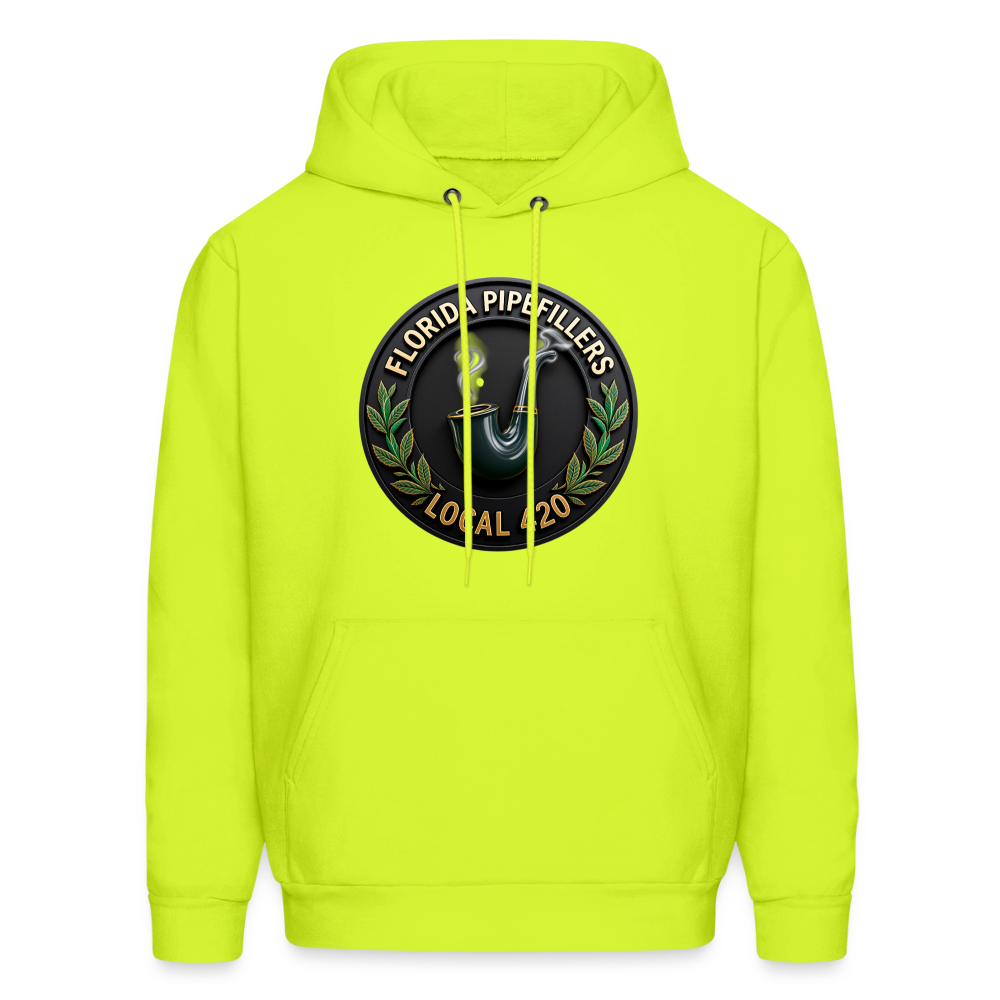 FLORIDA PIPEFILLERS LOCAL 420 F/B DESIGN Men's Hoodie - safety green