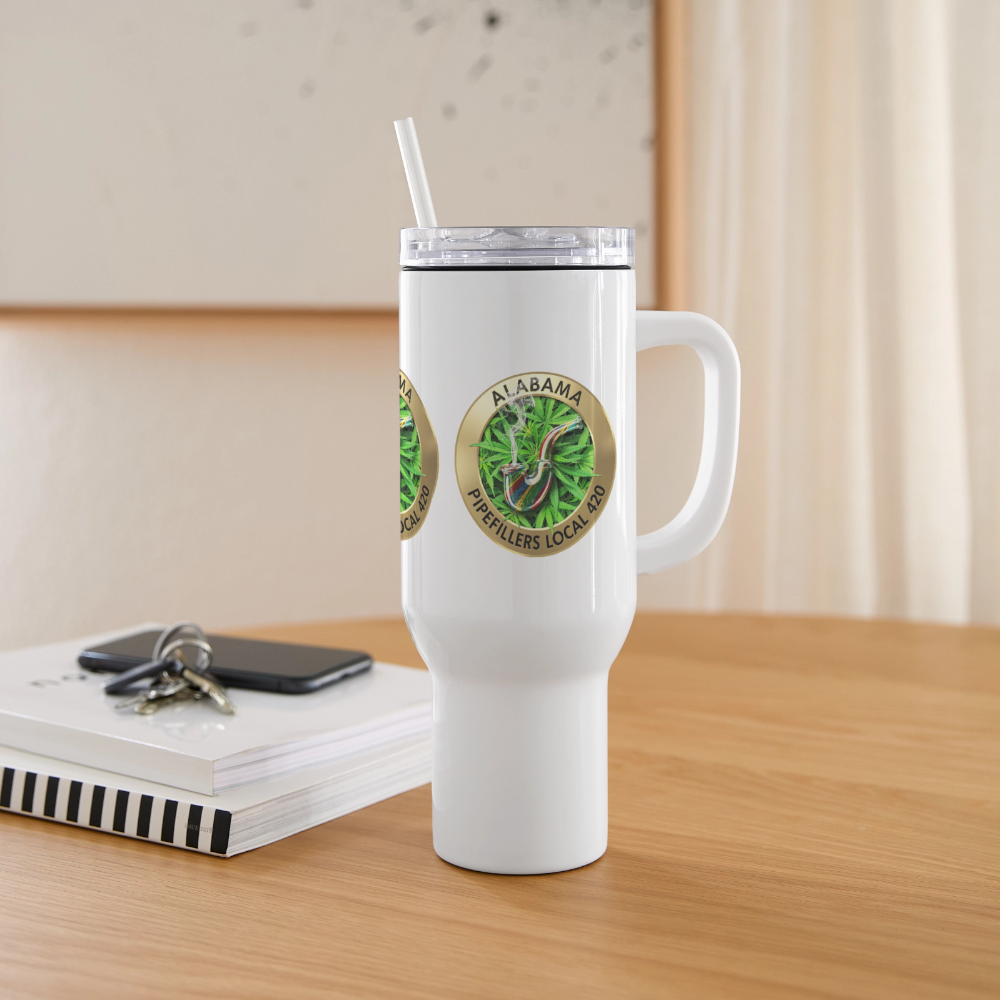 ALABAMA -PIPEFILLERS LOCAL 420 40 oz Stainless Steel Travel Tumbler - white