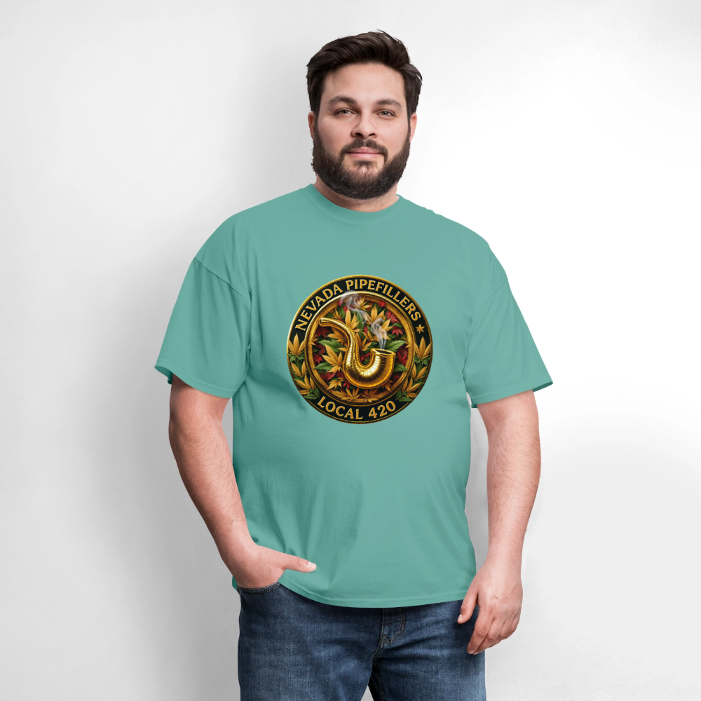 NEVADA PIPEFILLERS LOCAL 420  Men's T-Shirt - aquatic