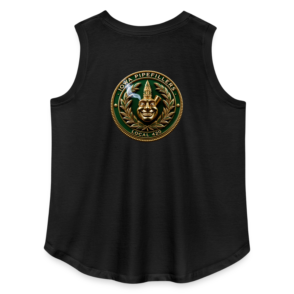 IOWA PIPEFILLERS LOCAL 420 F/B DESIGN Women's Curvy Relaxed Tank Top - black