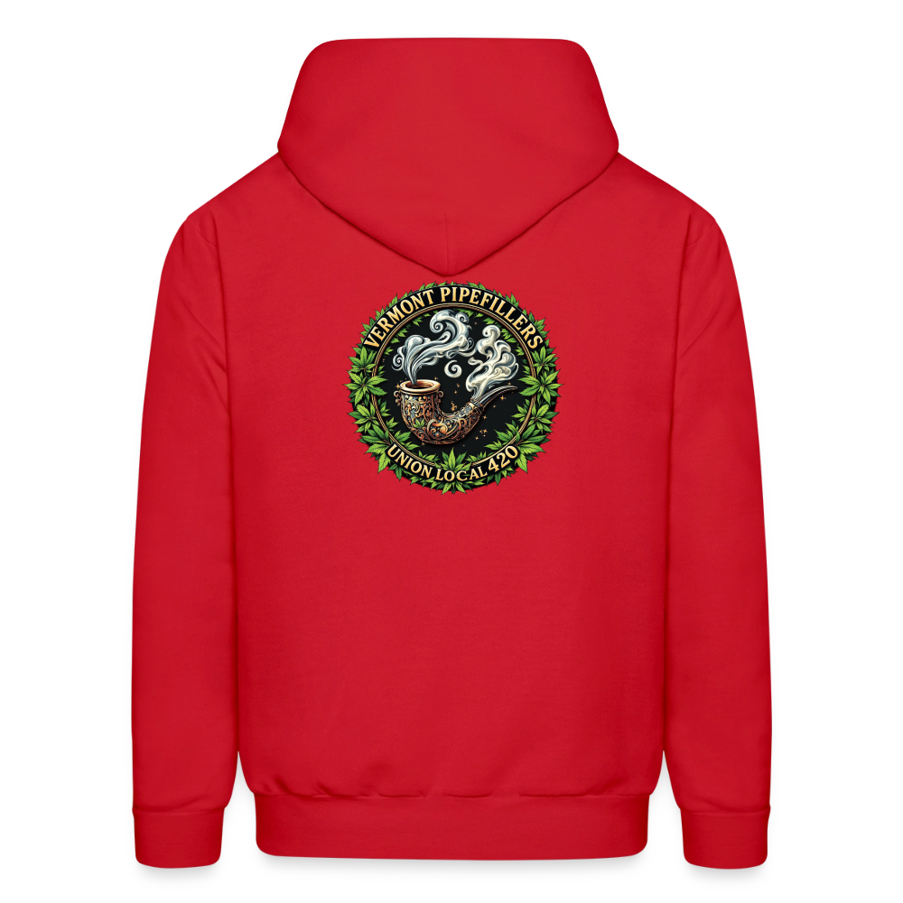 VERMONT PIPEFILLERS LOCAL 420 2 EMBLEM Men's Hoodie - red