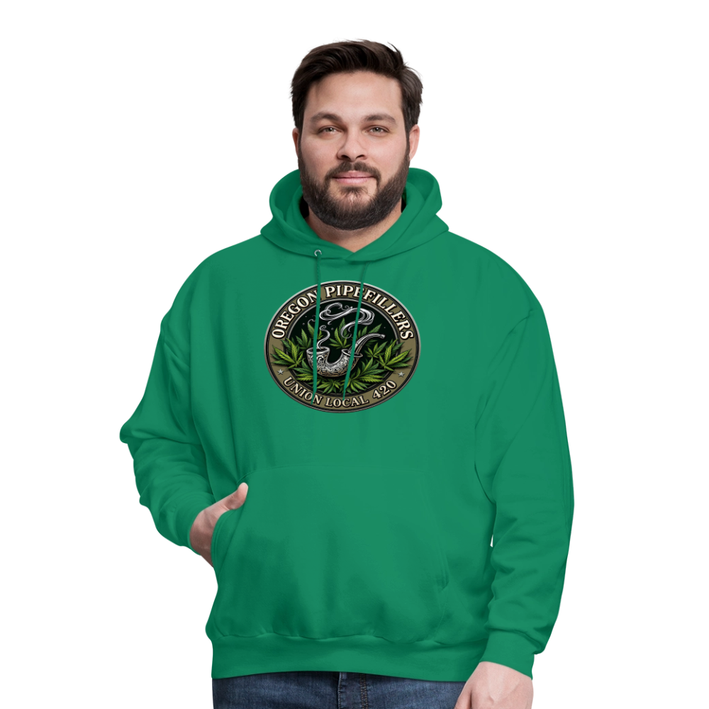 OREGON PIPEFILLERS LOCAL 420 2 EMBLEM Men's Hoodie - kelly green