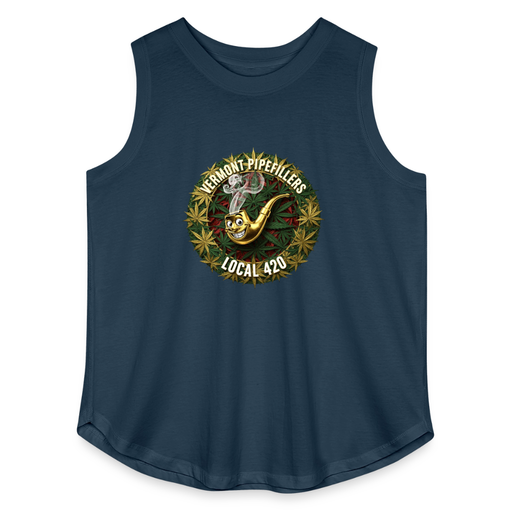 VERMONT PIPEFILLERS LOCAL 420  F/B DESIGN Women's Curvy Relaxed Tank Top - denim