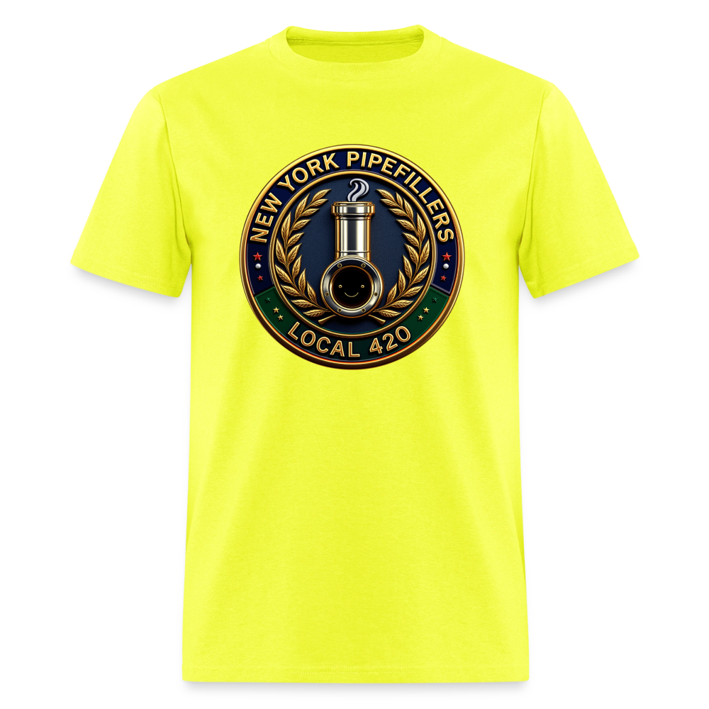 NEW YORK PIPEFILLERS LOCAL 420 Men's T-Shirt - safety green