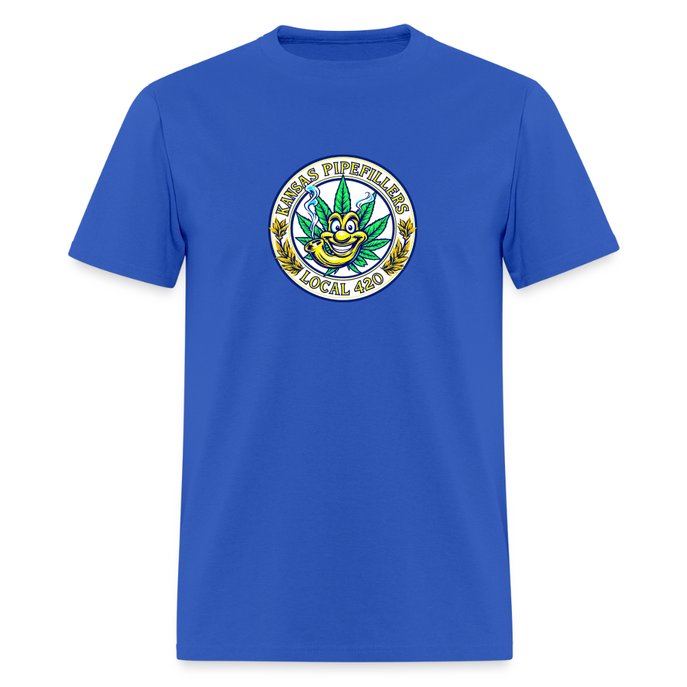 KANSAS PIPEFILLERS LOCAL 420 F/B DESIGNS Men's T-Shirt - royal blue