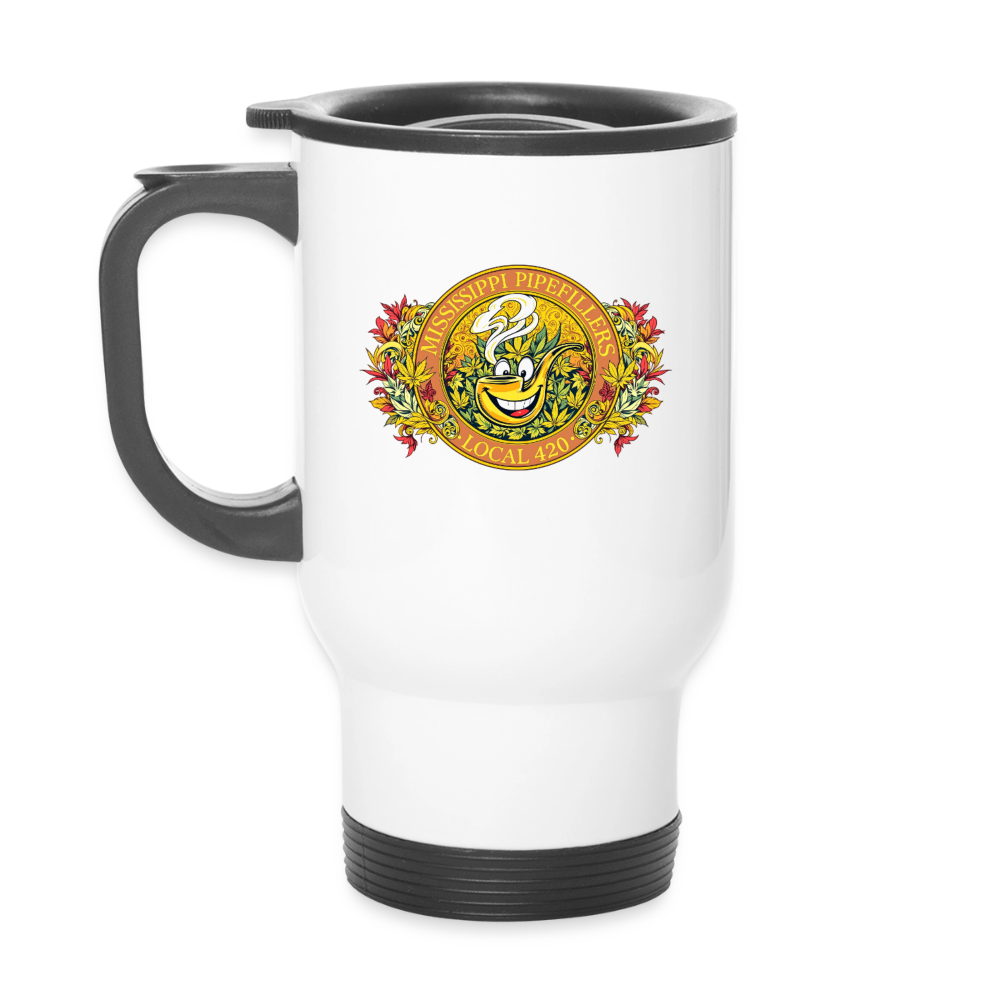 MISSISSIPPI PIPEFILLERS LOCAL 420 14oz Stainless Steel Travel Mug - white
