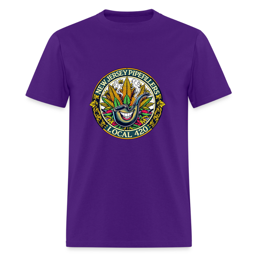 NEW JERSEY PIPEFILLERS LOCAL 420 F/B DESIGN Men's T-Shirt - purple