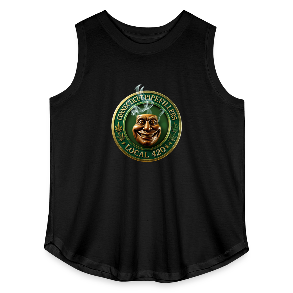 CONNECTICUT PIPEFILLERS LOCAL 420 F/B DESIGN Women's Curvy Relaxed Tank Top - black