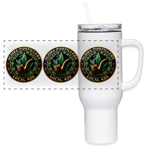 ALASKA PIPEFILLERS LOCAL 420 40oz Stainless Steel Travel Tumbler - white