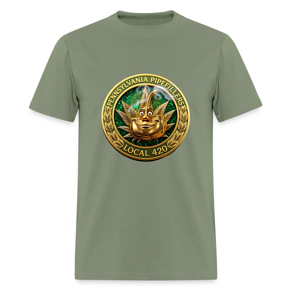 PENNSYLVANIA PIPEFILLERS LOCAL 420 F/B DESIGNS Men's T-Shirt - military green