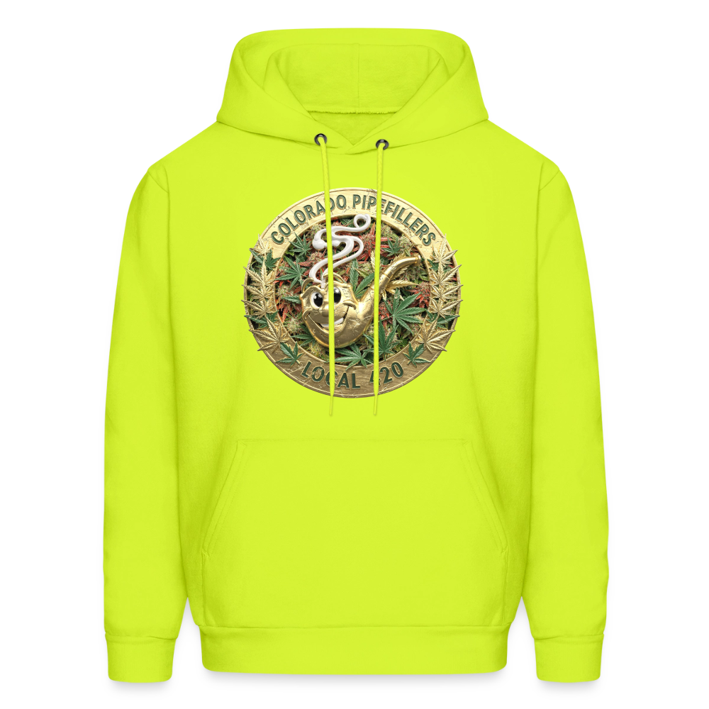 COLORADO PIPEFILLERS LOCAL 420 Men's Hoodie - safety green