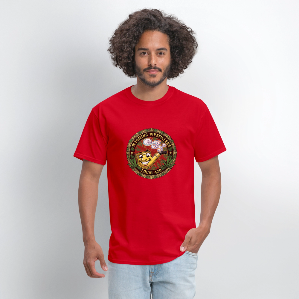 WYOMING PIPEFILLERS LOCAL 420 Men's T-Shirt - red