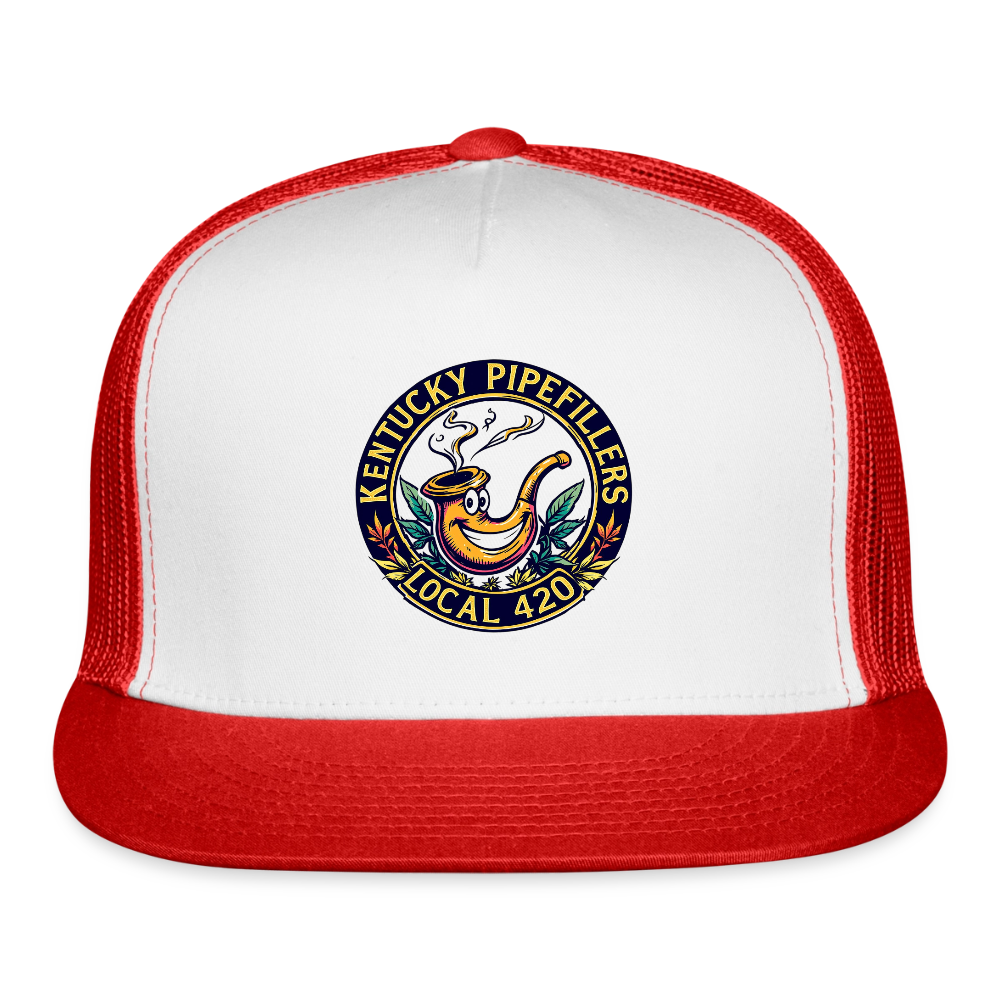 KENTUCK YPIPEFILLERS LOCAL 420 Trucker Hat - white/red