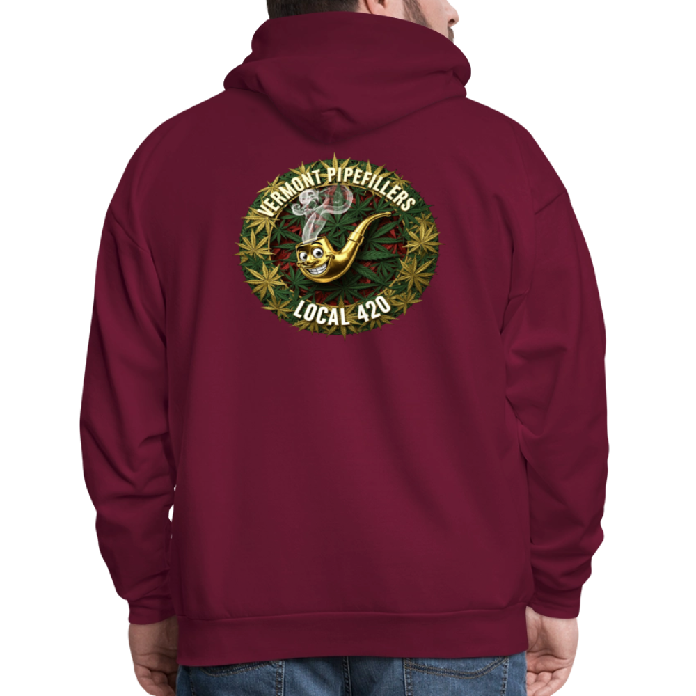 VERMONT PIPEFILLERS LOCAL 420  F/B DESIGN Men's  Hoodie - burgundy