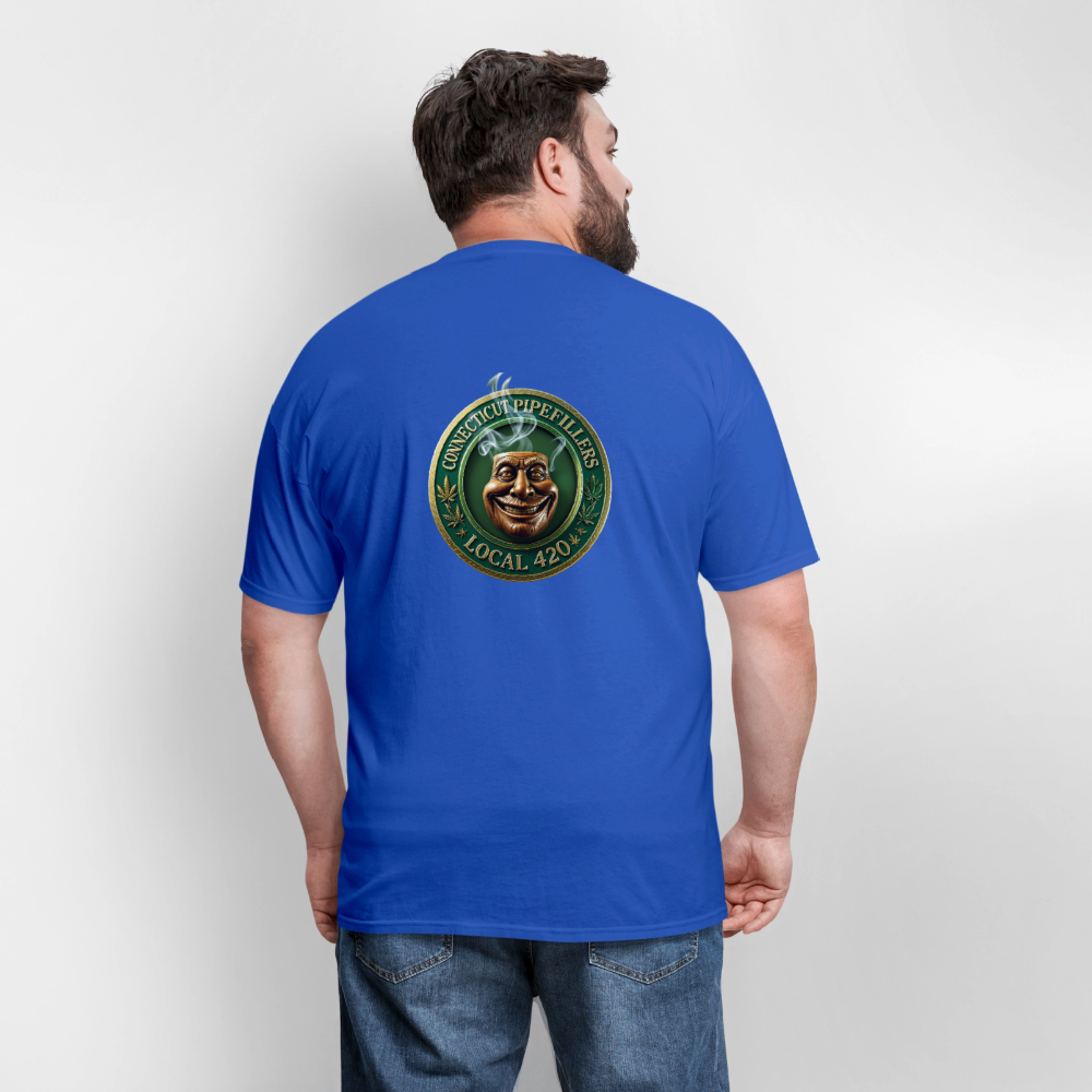 CONNECTICUT PIPEFILLERS LOCAL 420 F/B DESIGN Men's T-Shirt - royal blue