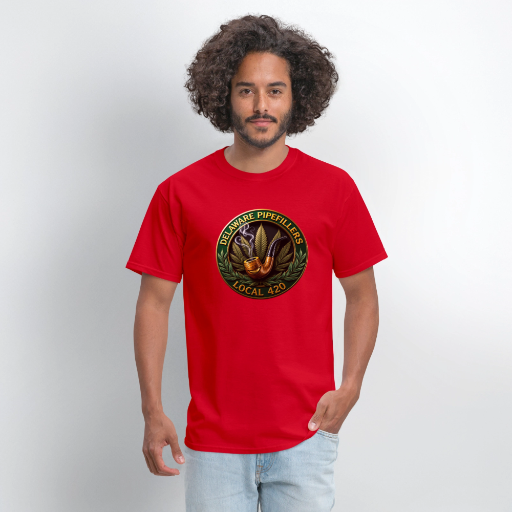 DELAWARE  PIPEFILLERS LOCAL 420 F/B DESIGN Men's T-Shirt - red