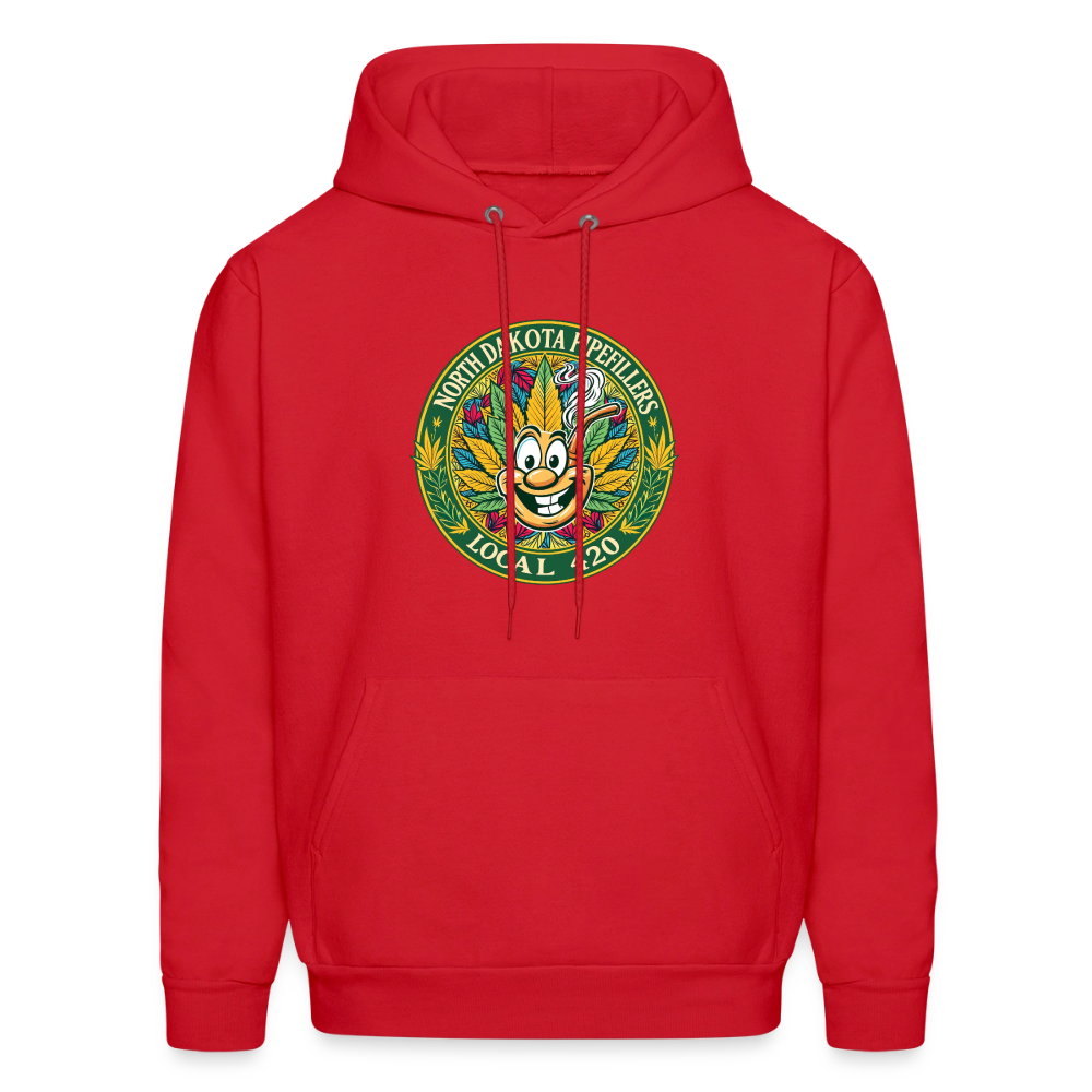 NORTH DAKOTA PIPEFILLERS LOCAL 420 F/B 2 DESIGNS Men's Hoodie - red