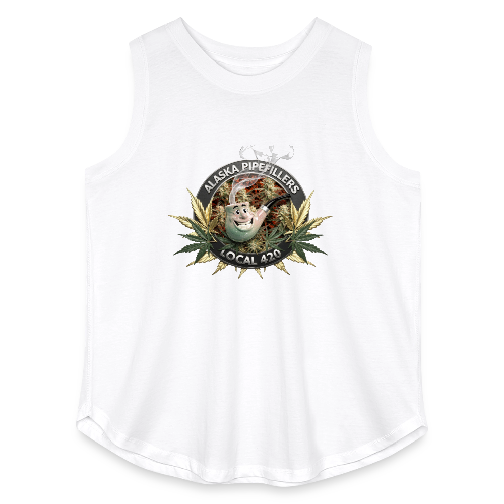ALASKA  PIPEFILLERS LOCAL 420 F/B DESIGN Women's Curvy Relaxed Tank Top - white