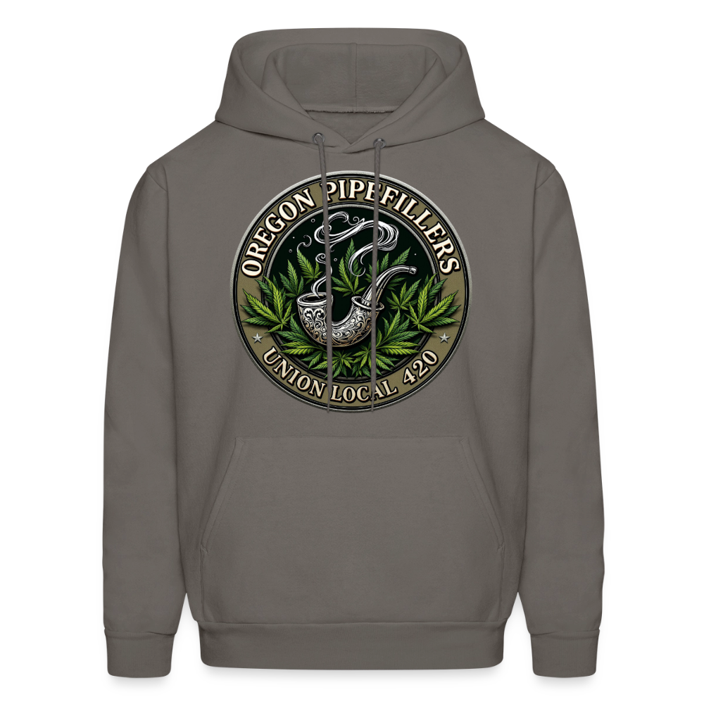 OREGON PIPEFILLERS LOCAL 420 2 EMBLEM Men's Hoodie - asphalt gray