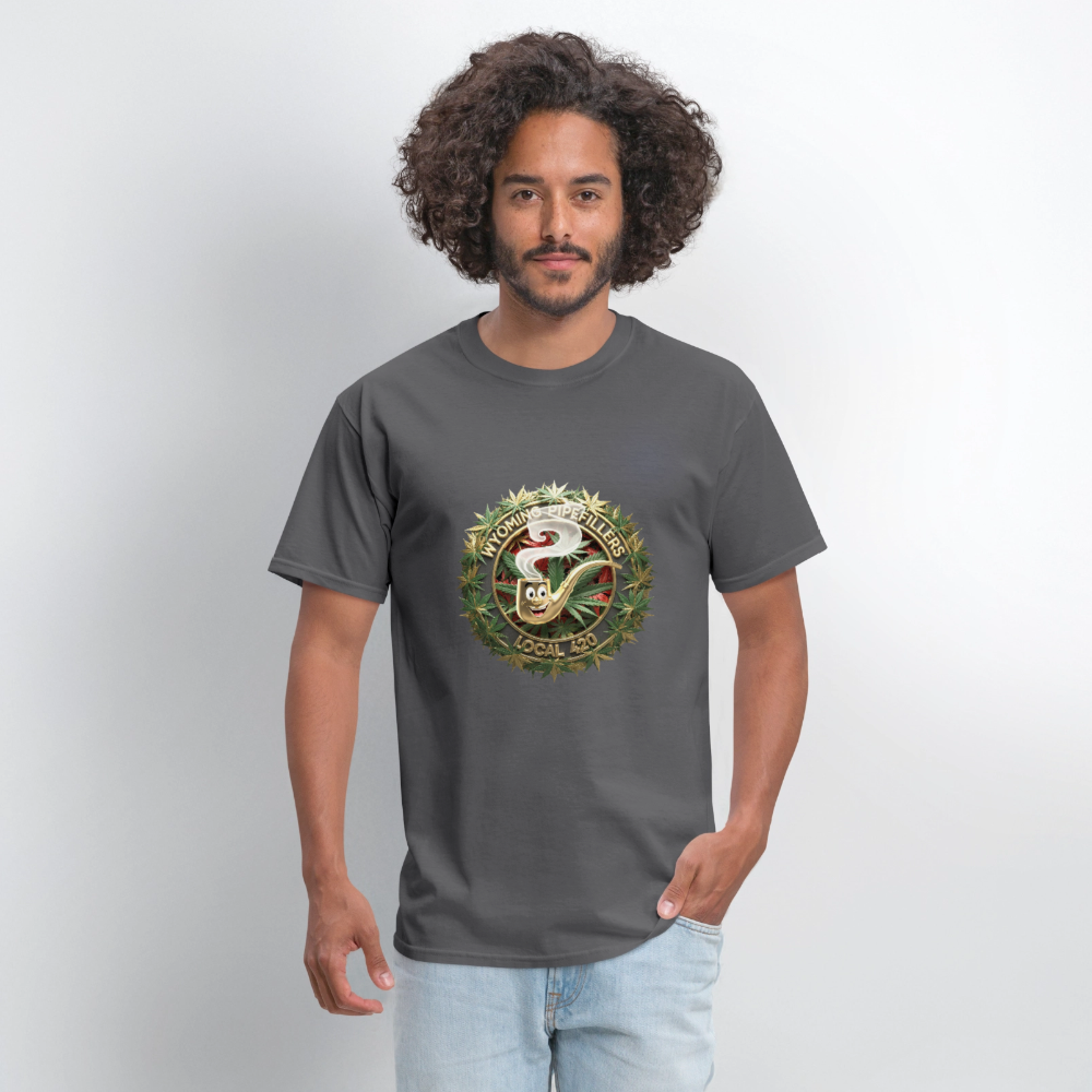 WYOMING PIPEFILLERS LOCAL 420 Men's T-Shirt - charcoal