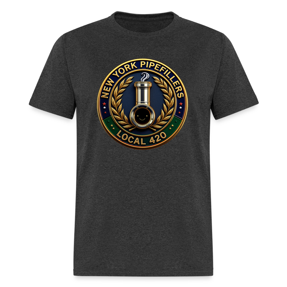 NEW YORK PIPEFILLERS LOCAL 420 F/B DESIGNS Men's T-Shirt - heather black