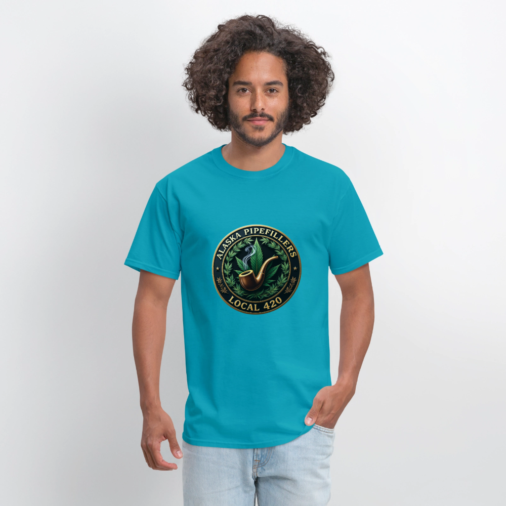 ALASKA PIPEFILLERS LOCAL 420 F/B DESIGN Men's T-Shirt - turquoise