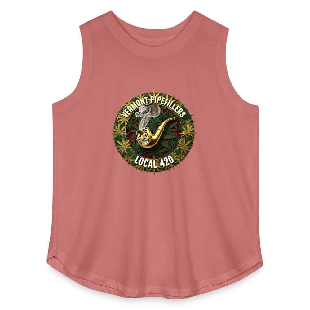 VERMONT PIPEFILLERS LOCAL 420  F/B DESIGN Women's Curvy Relaxed Tank Top - mauve