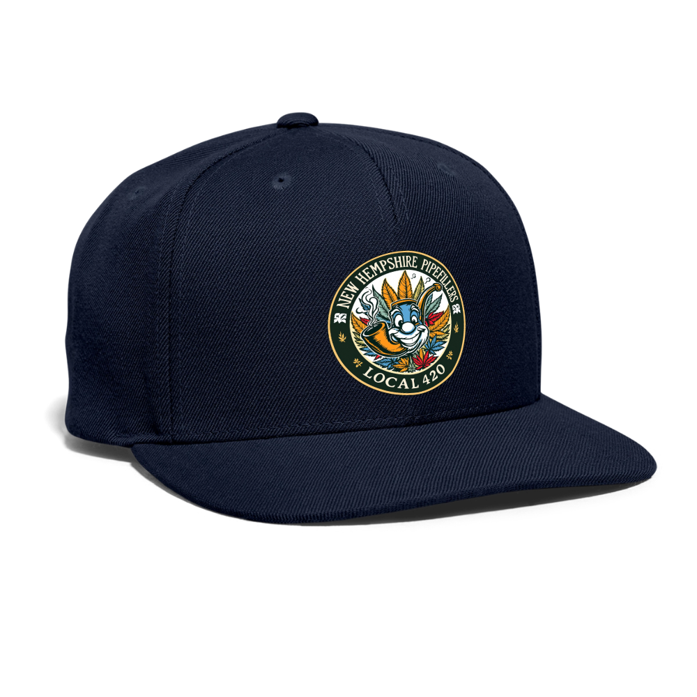 NEW HEMPSHIRE PIPEFILLERS LOCAL 420 Snapback Baseball Cap - navy