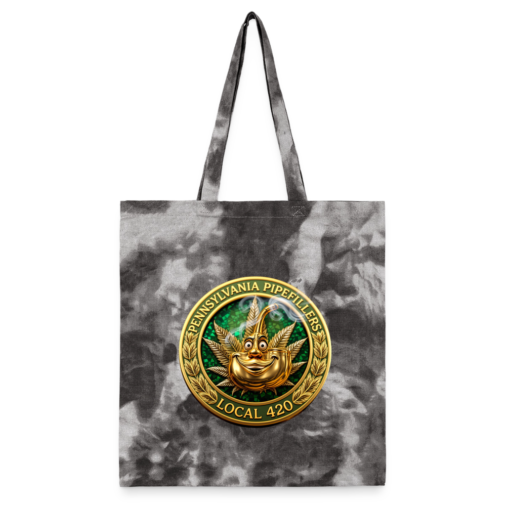 PENNSYLVANIA PIPEFILLERS LOCAL 420 Tie Dye Tote Bag - stormy ash