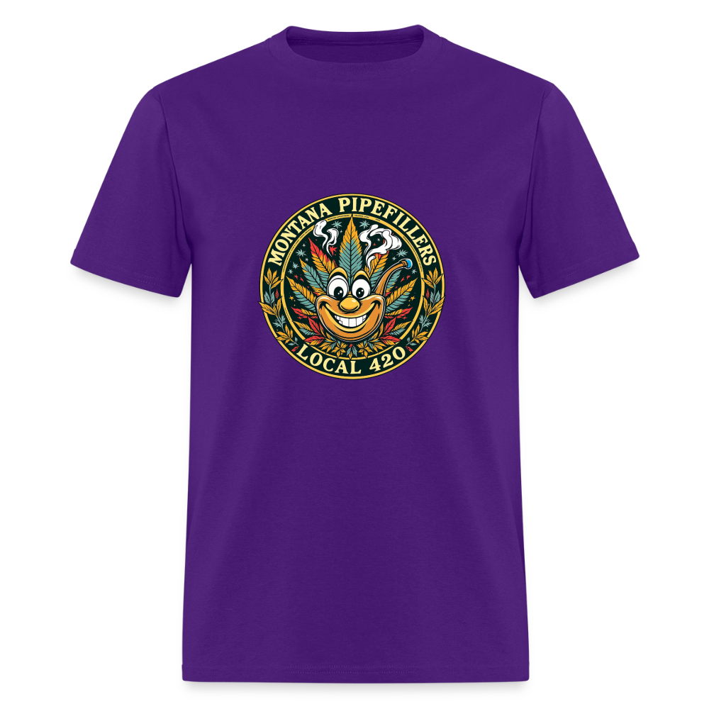 MONTANA PIPEFILLERS LOCAL 420 Men's T-Shirt - purple