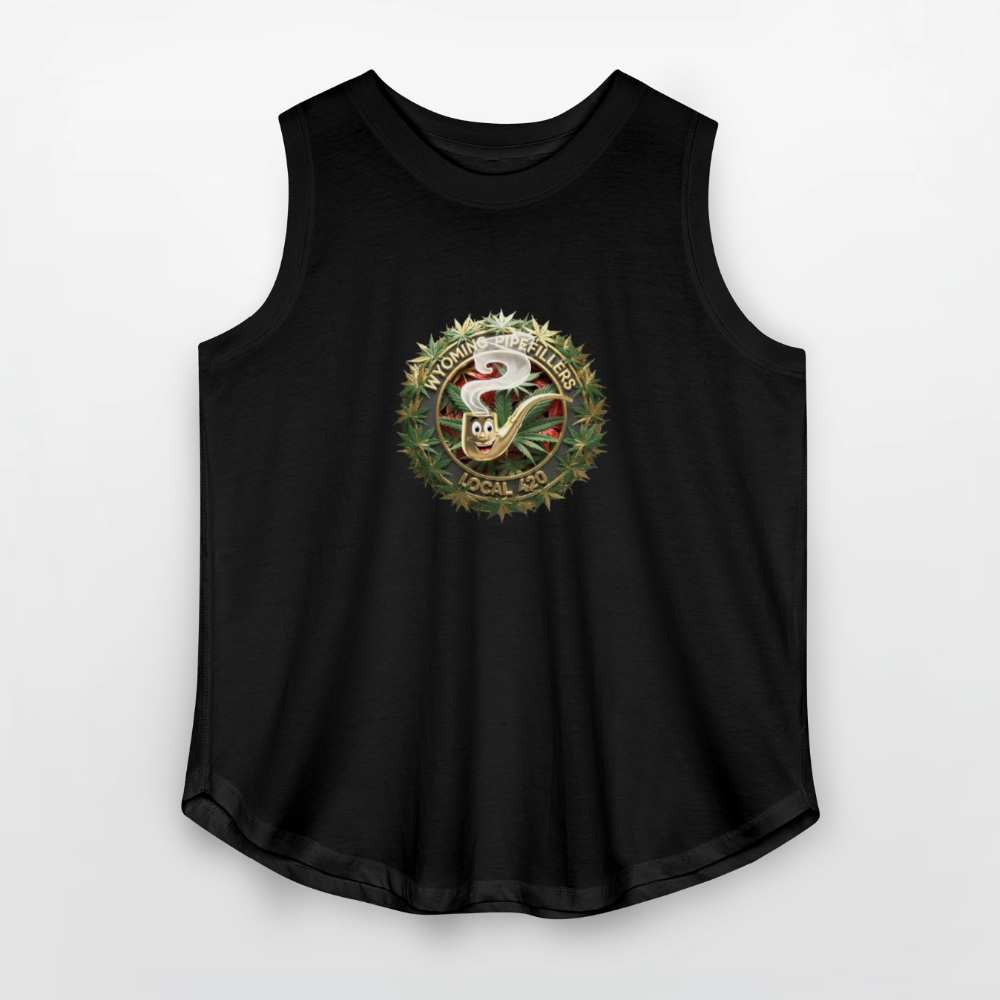 WYOMING PIPEFILLERS LOCAL 420 Women's Curvy Relaxed Tank Top - black