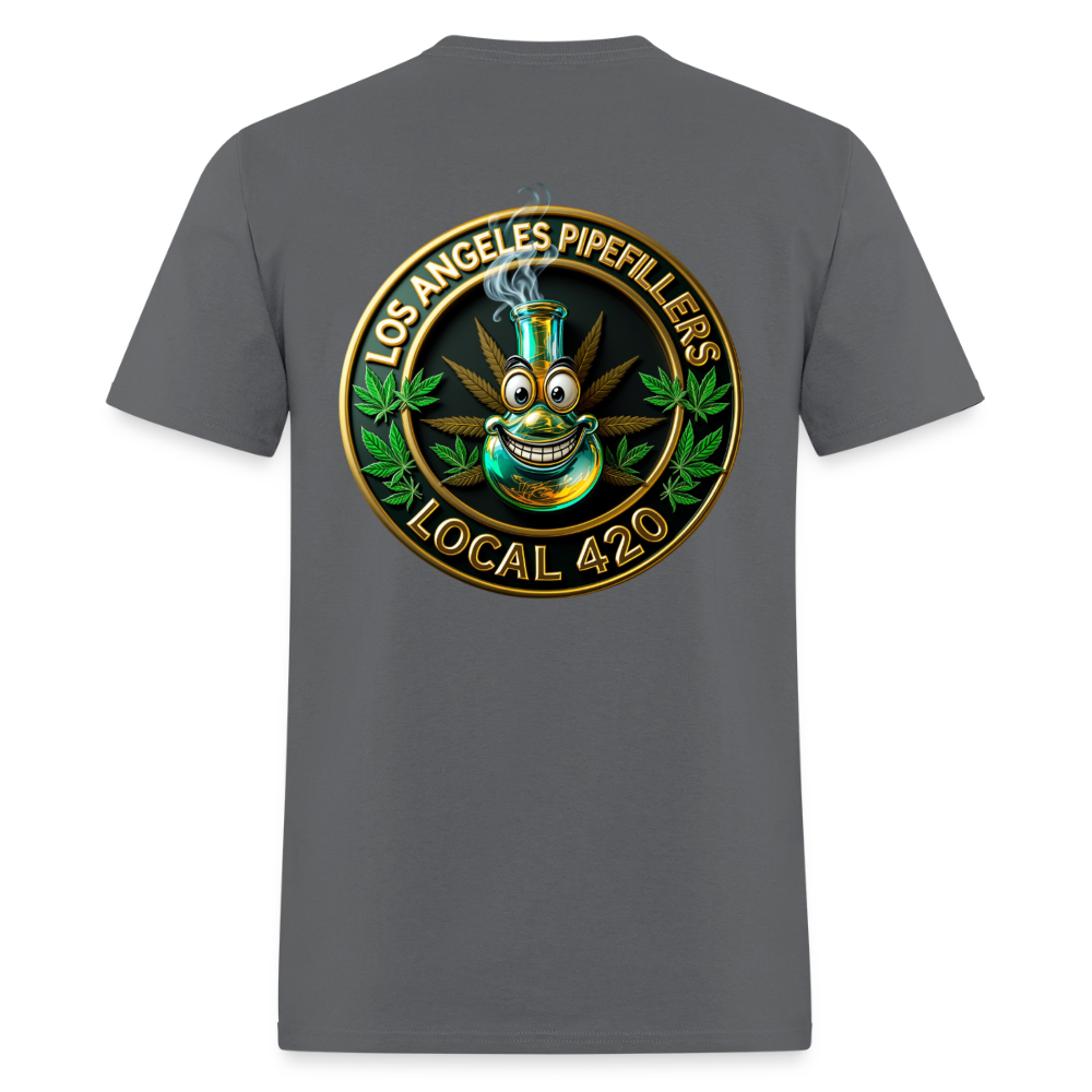 LOS ANGELES PIPEFILLERS LOCAL 420 F/B DESIGNS Men's T-Shirt - charcoal