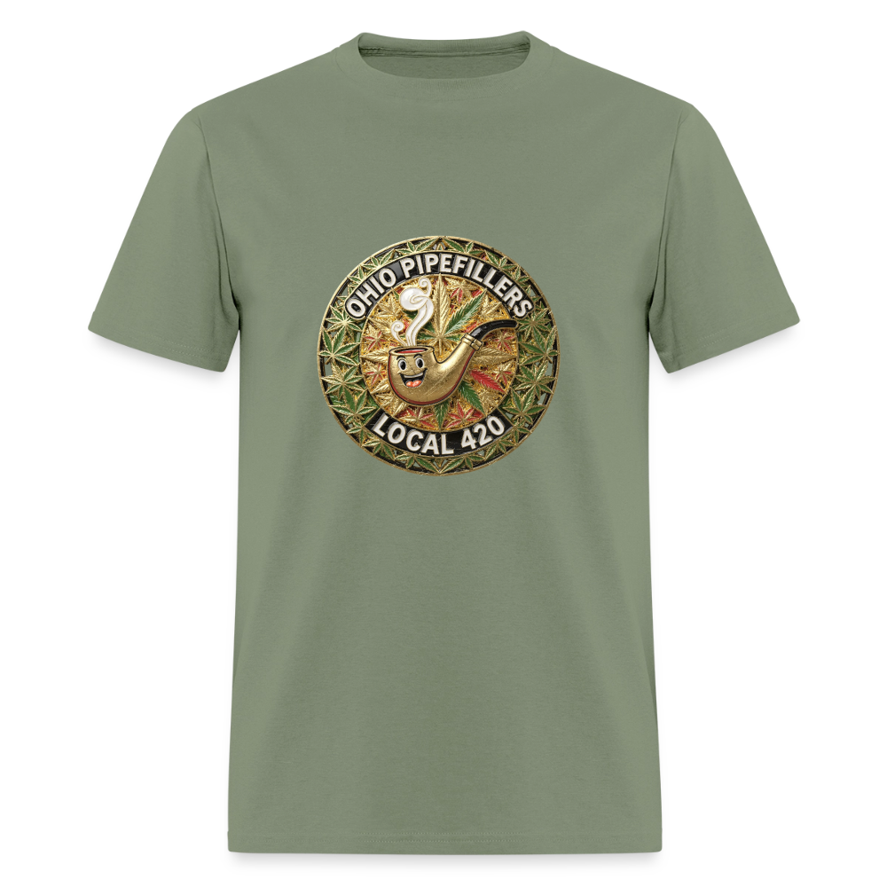 OHIO PIPEFILLERS LOCAL 420  F/B DESIGNS Men's T-Shirt - military green