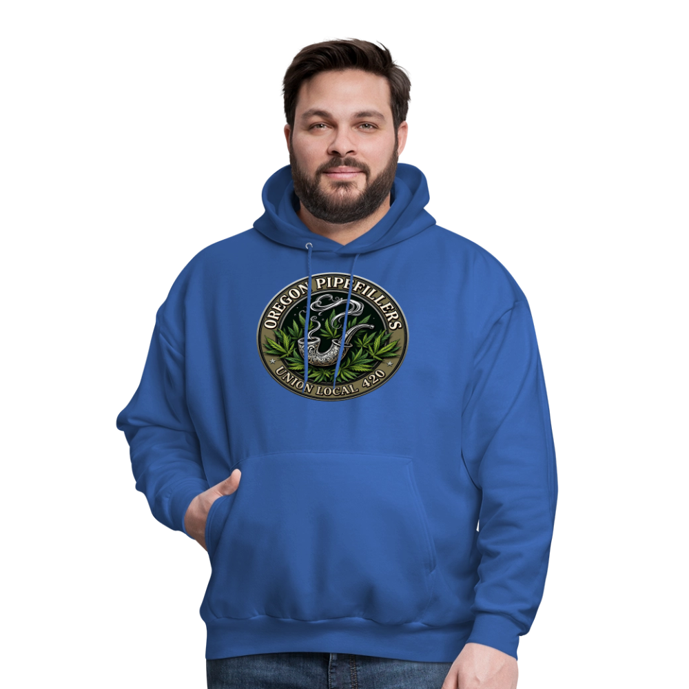 OREGON PIPEFILLERS LOCAL 420 2 EMBLEM Men's Hoodie - royal blue