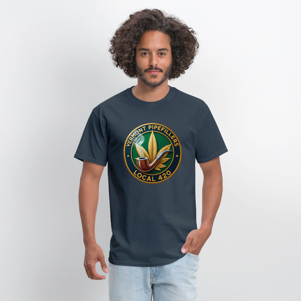 VERMONT PIPEFILLERS LOCAL 420 Men's T-Shirt -  blue dusk