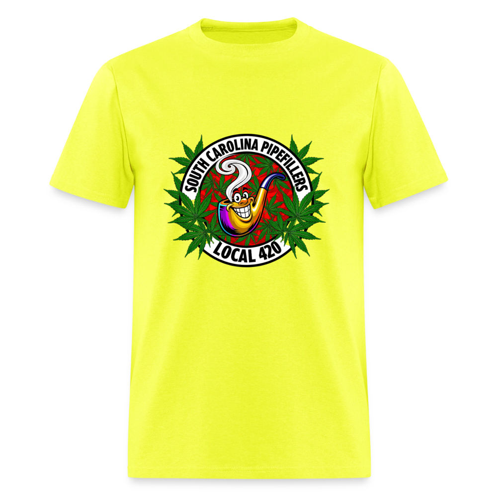 SOUTH CAROLINA PIPEFILLERS LOCAL 420 F/B DESIGN Men's T-Shirt - safety green