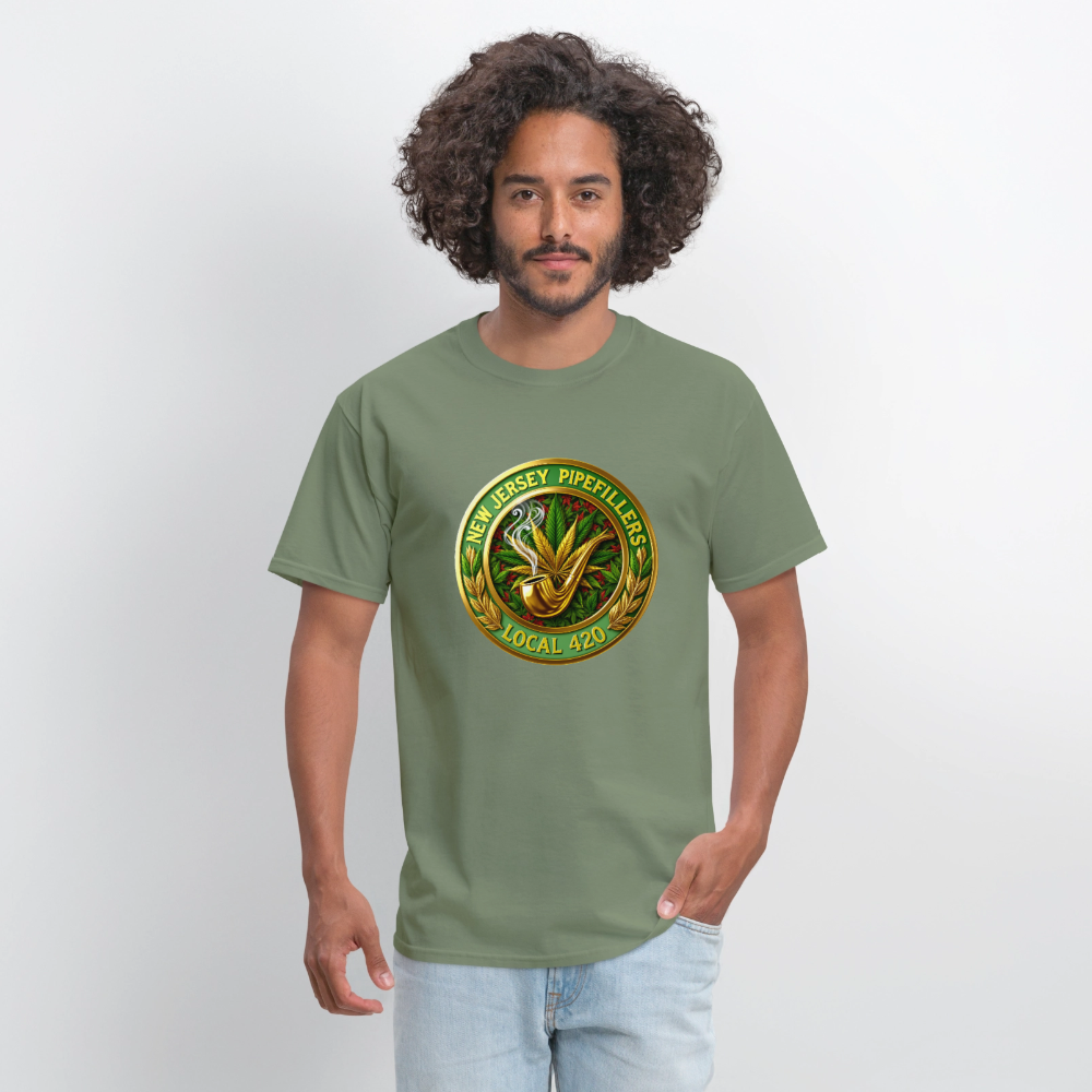 NEW JERSEY PIPEFILLERS LOCAL 420 F/B DESIGN Men's T-Shirt - military green