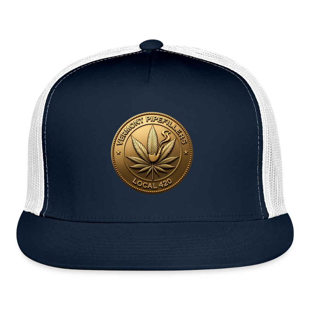 VERMONT PIPEFILLERS LOCAL 420 Trucker Hat - navy/white