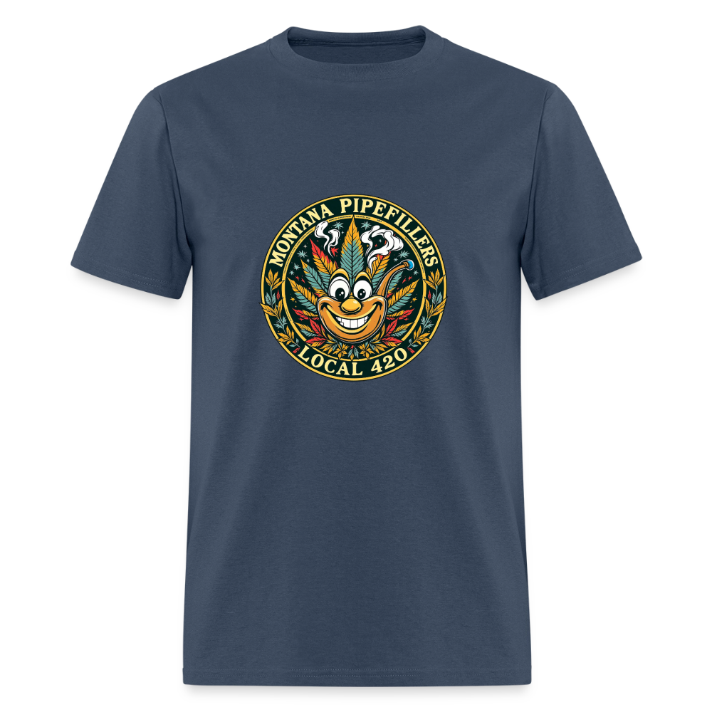 MONTANA PIPEFILLERS LOCAL 420 F/B DESIGN Men's T-Shirt -  blue dusk