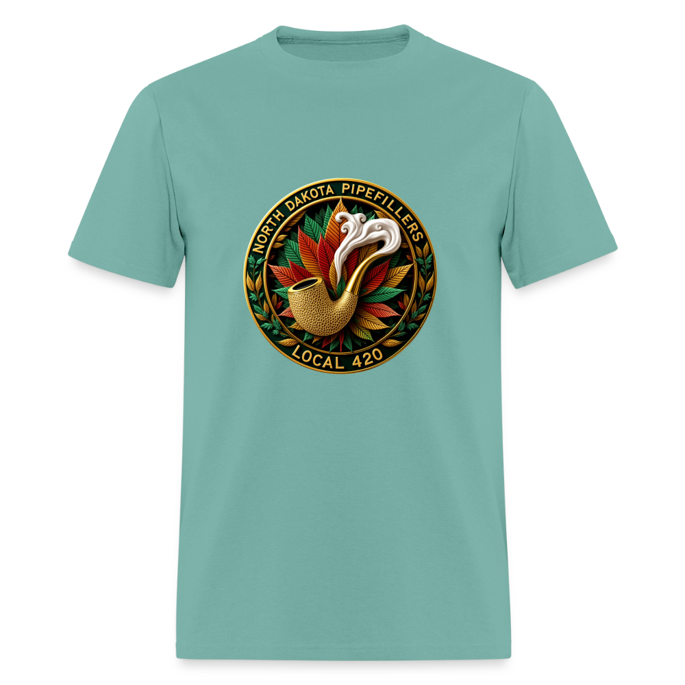 NORTH DAKOTA PIPEFILLERS LOCAL 420 F/B DESIGNS Men's T-Shirt - aquatic