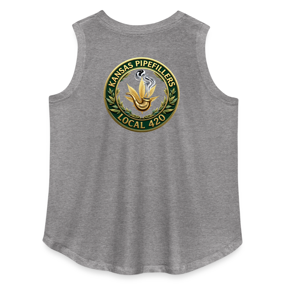 KANSAS PIPEFILLERS LOCAL 420 F/B DESIGNS Women's Curvy Relaxed Tank Top - granite heather 